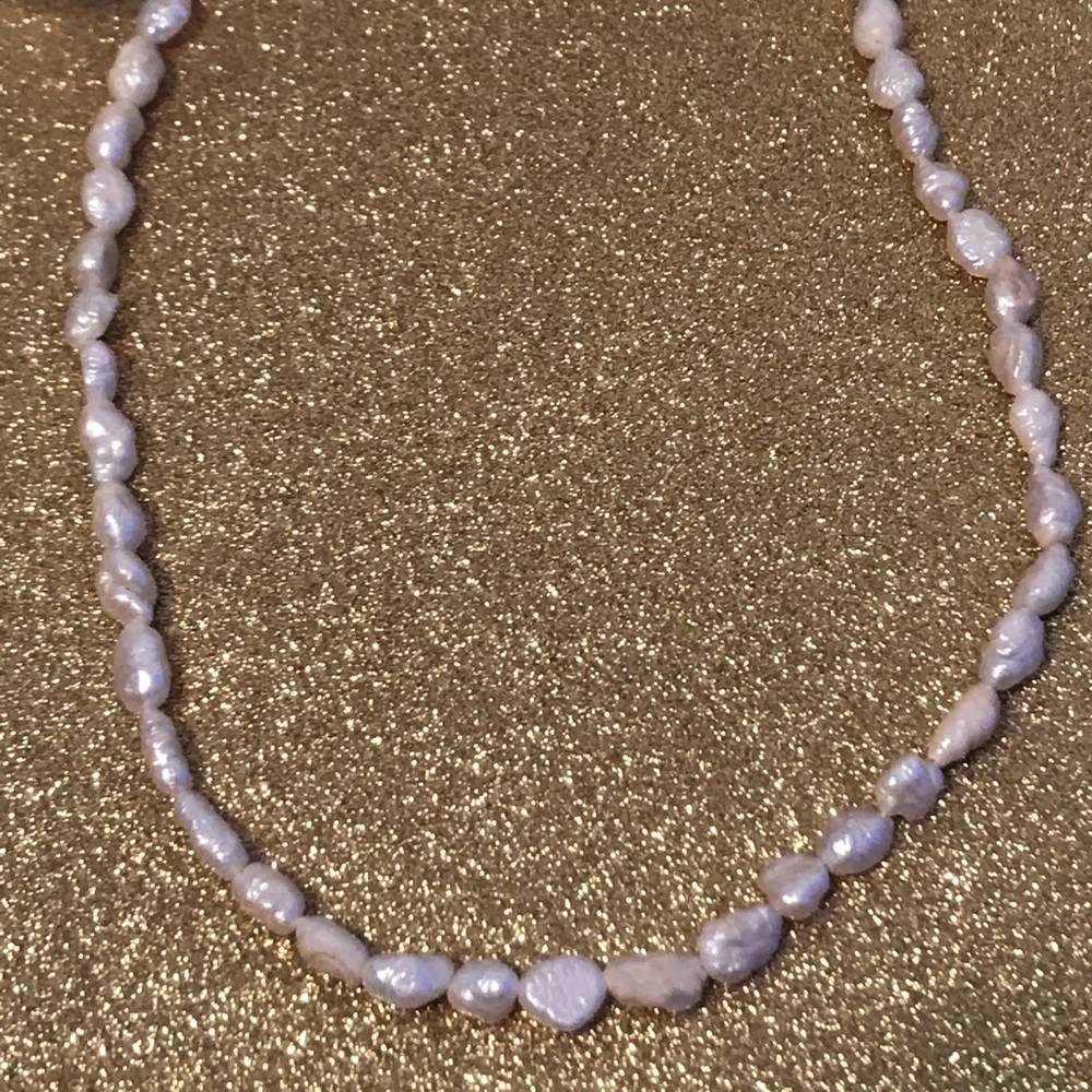 SOLDVintage Freshwater Pearl Strand w Hook Clasp - Picture 6 of 13